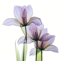 Fototapeta premium Color glass flower isolated on white, purple Lily 04