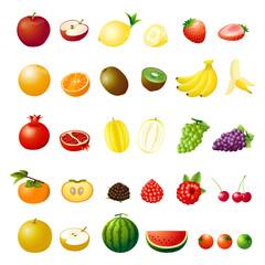 set of fruits vector illustration collection 