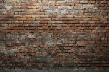 brick wall with a wooden floor in front of it in a minimalist style. Generative AI