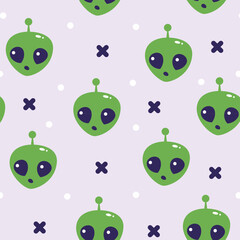 Obraz premium cute ufo seamless pattern backgrounds