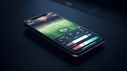 Watch a live sports event on your mobile device betting on football matches Generated AI