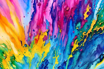 Water color or oil painting fine art illustration of abstract splash flame fire spray brush dropping artistic print digital art. Generative AI.