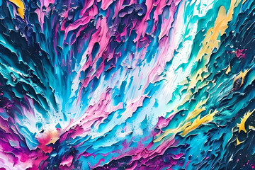 Fototapeta na wymiar Water color or oil painting fine art illustration of abstract splash flame fire spray brush dropping artistic print digital art. Generative AI.