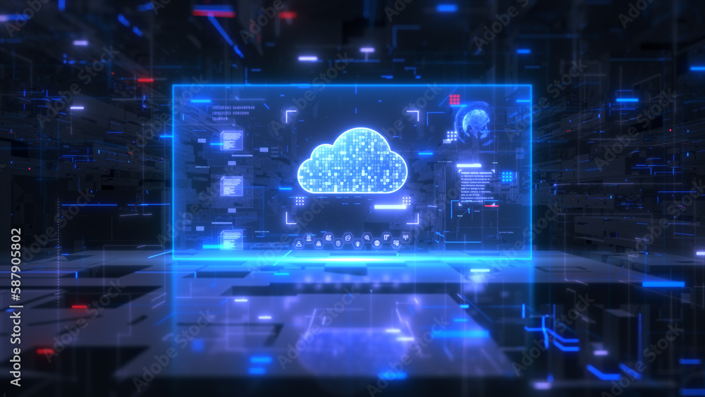 Aufkleber technology digital data analysis, big data transfer and storage with cloud computing, and digital da