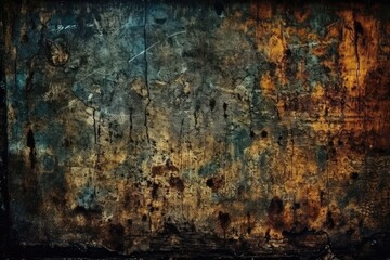 weathered and rusty wall with a distressed texture. Generative AI