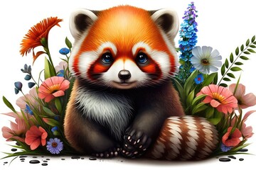 red panda in the forest