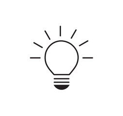 Idea light sign. Idea light bulb icon.