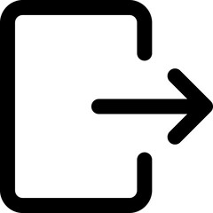 logout simple icon illustration in line style and used for user interface, web, software and many more dengan bentuk png dan pixel perfect