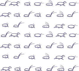 Many cartoon insects