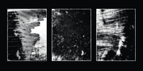 Vector Frames with rough edges . Rectangles for image. distress texture . Grunge tiny frame borders isolated on the background . Dirt effect . 