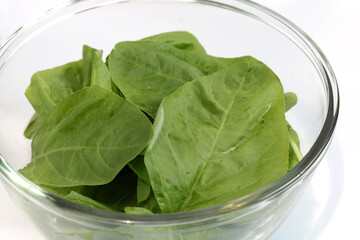 fresh spinach in a bowl