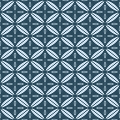 Japanese Flower Petal Star Diamond Vector Seamless Pattern