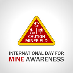 International day for mine awareness theme template. Vector illustration. Suitable for Poster, Banners, campaign and greeting card. 