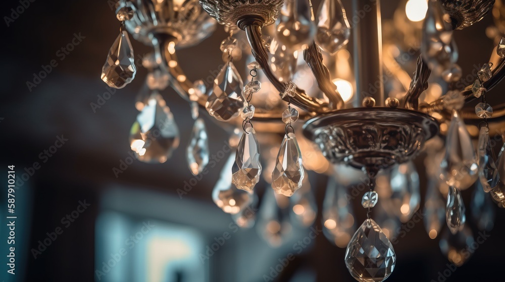 Poster a chandelier hanging from a ceiling in a room with a chandelier hanging from it's ceiling and a chan