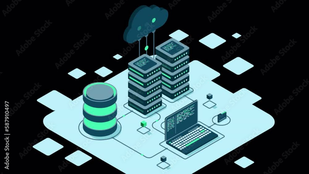 Fototapete cloud technology computing concept. modern cloud technology. data center isometric concept. isometri