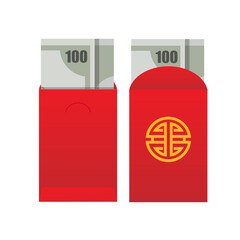 Angpao icon. Red envelopes icon isolated on background 