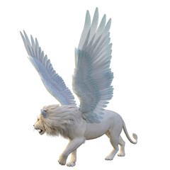 white winged lion fantasy creature