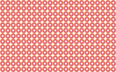 Pattern background of strawberry jam donuts. Food vector background.