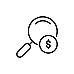 Search Money icon vector stock.
