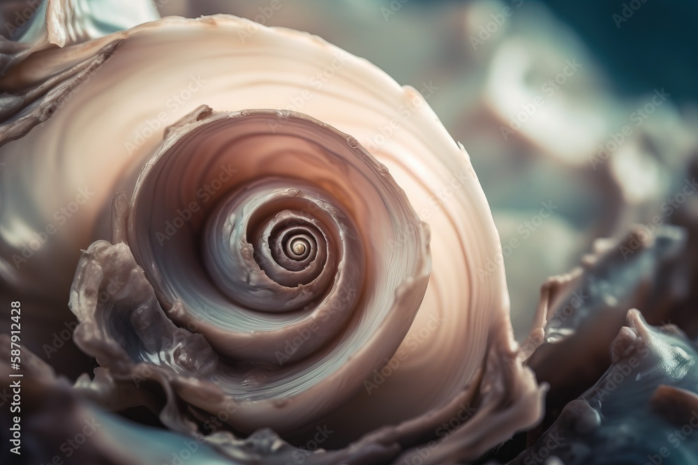 Aufkleber a close up of a spiral shaped object in the middle of a picture with a blue sky in the background an
