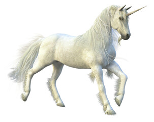 Fototapeta na wymiar white unicorn horse fantasy creature