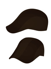 Brown beret cap. vector illustration