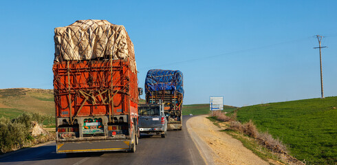 Truck on the road in Morocco
