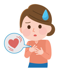 心臓がドクっとする女性　イラスト