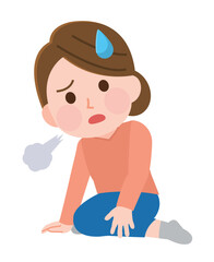 疲れやすい女性　イラスト