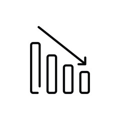 Lower Graph icon vector stock.