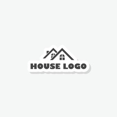 House logo sticker isolated on white