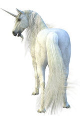 Naklejka na ściany i meble white horse unicorn fantasy creature