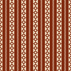 Aztec geometric red-white stripes pattern. Vector aztec geometric shape seamless pattern background. Ethnic geometric pattern use for fabric, textile, home decoration elements, upholstery, wrapping.