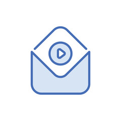  Video Mail icon vector stock.