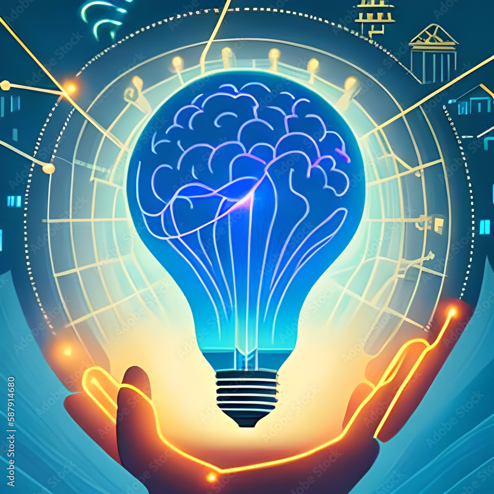 Poster light bulb concept generated with ai
