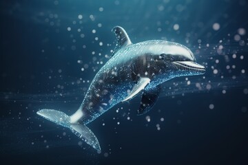 A graceful dolphin leaping out of the water. Generative AI