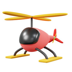 3d render minimal helicopter stylized