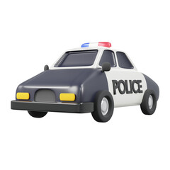 3d render minimal police car stylized