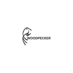 woodpecker with spotted black circle bird logo icon design template vector