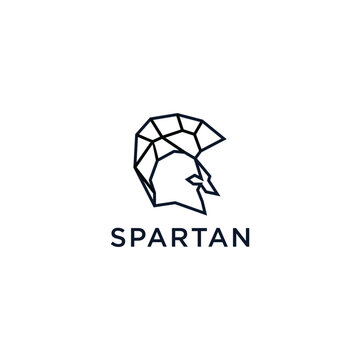 shield and helmet of the Spartan warrior symbol, emblem. Spartan helmet logo, vector 