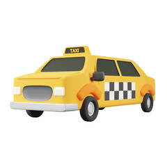 3d render taxi car minimal