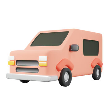 3d render vanpool minimal style
