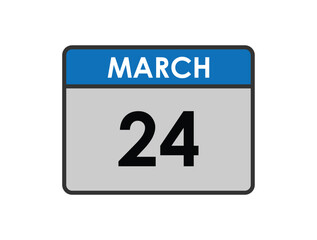 24th march calendar icon. march 24 calendar Date Month icon vector illustrator. vector illustrator.