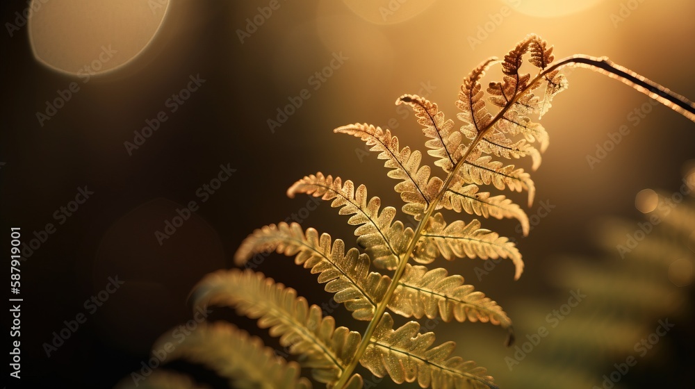 Poster a close up of a plant with blurry lights in the backround of the image in the backround of the pictu