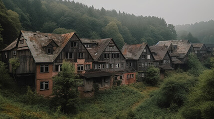Fototapeta na wymiar Old houses in a village in Germany. Generative AI