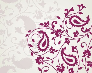 Colorful paisley floral pattern , textile swatch , royal India	