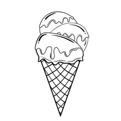 Black ice cream outline.