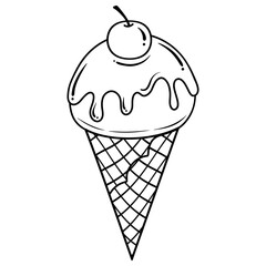 Black ice cream outline.
