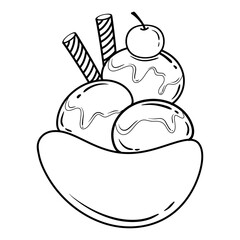 Black ice cream outline.