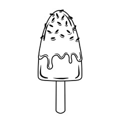 Black ice cream outline.